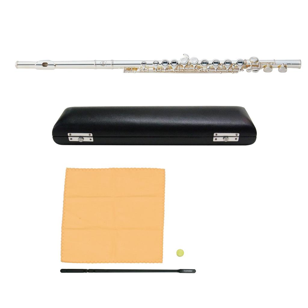 MAXTONE Flute TF-40S with Semi-Hard Case, Silver-Plated Finish