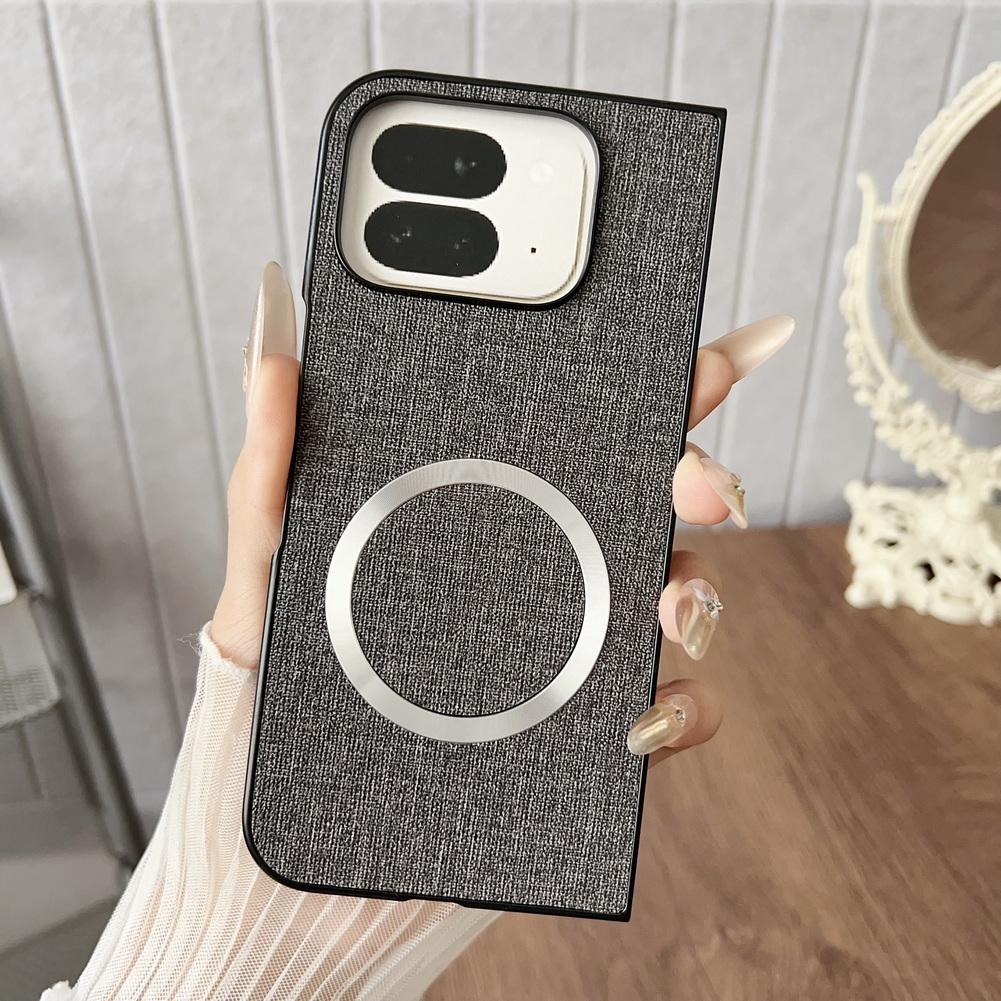 

Magsafe Magnetic Plain Leather Case For Google Pixel 10 Pro Fold pixel10 pro fold Cloth Wireless Charging Cover Google Pixel 10 Pro Fold