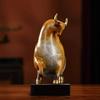 Modern Art Bronze Bull Statue Bronze Abstract Copper Figurine Bull Sculpture Hand-made Art Crafts Home Office Decor Lucky Gifts