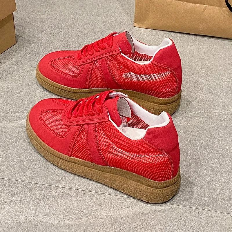 Fashion 2025 Brand Ladies Shoes Front Lace-up Women's Vulcanize Shoes New Outdoor Slip-Resistant Casual Best Seller Light Mesh Sneakers