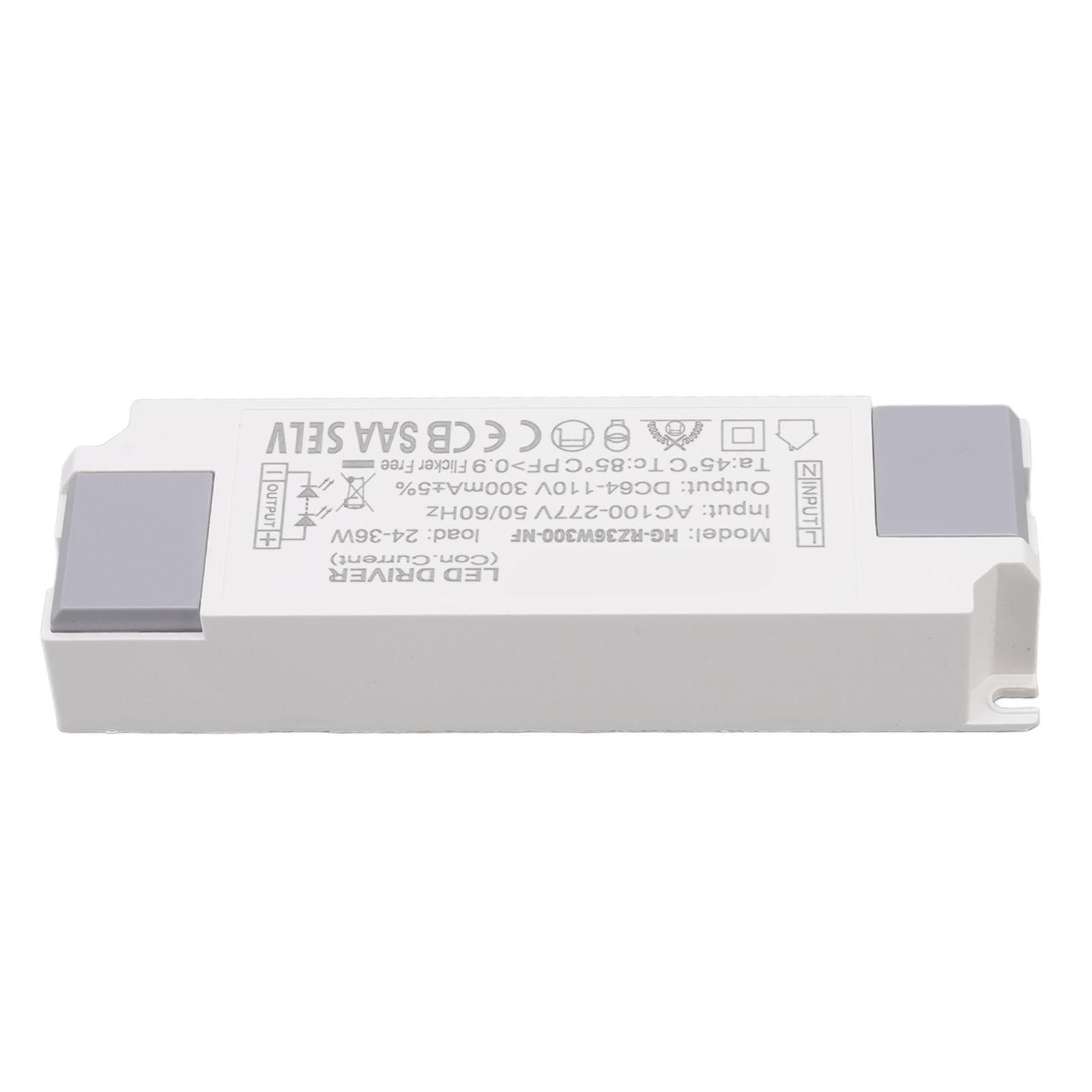 

LED Driver Load Power Drive Connector Transformer for LED Lights 24‑36W 300mA Input AC100‑277V Output DC64‑110V