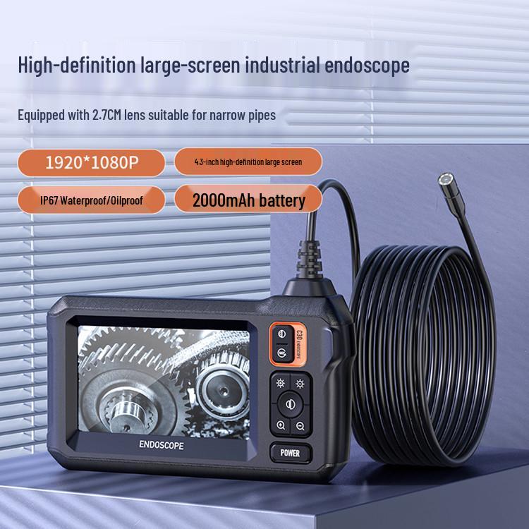 4.3-inch HD Handheld Car Detector with 8.0mm Lens Endoscope and Screen