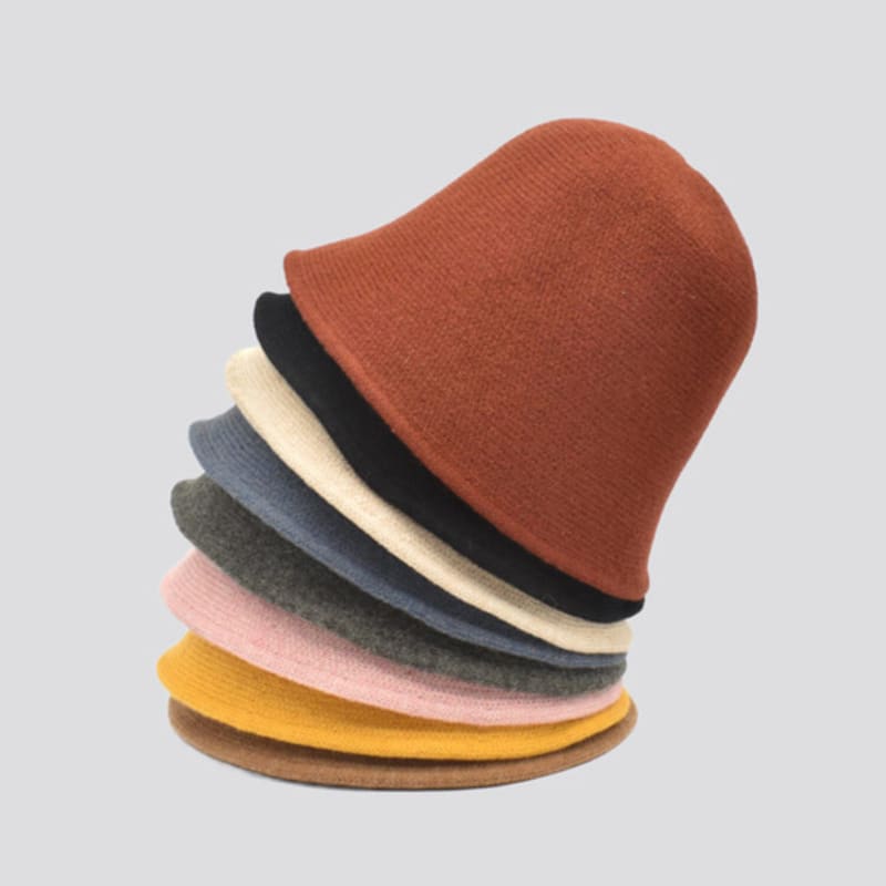 

LALA Wool Knit Bucket Hat A BLACK