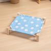 Elevated Pet Bed for Cats Dogs Detachable Nylon Canvas with Pine Wood Frame Breathable Raised Kitty Puppy Nest Portable Pet Bed