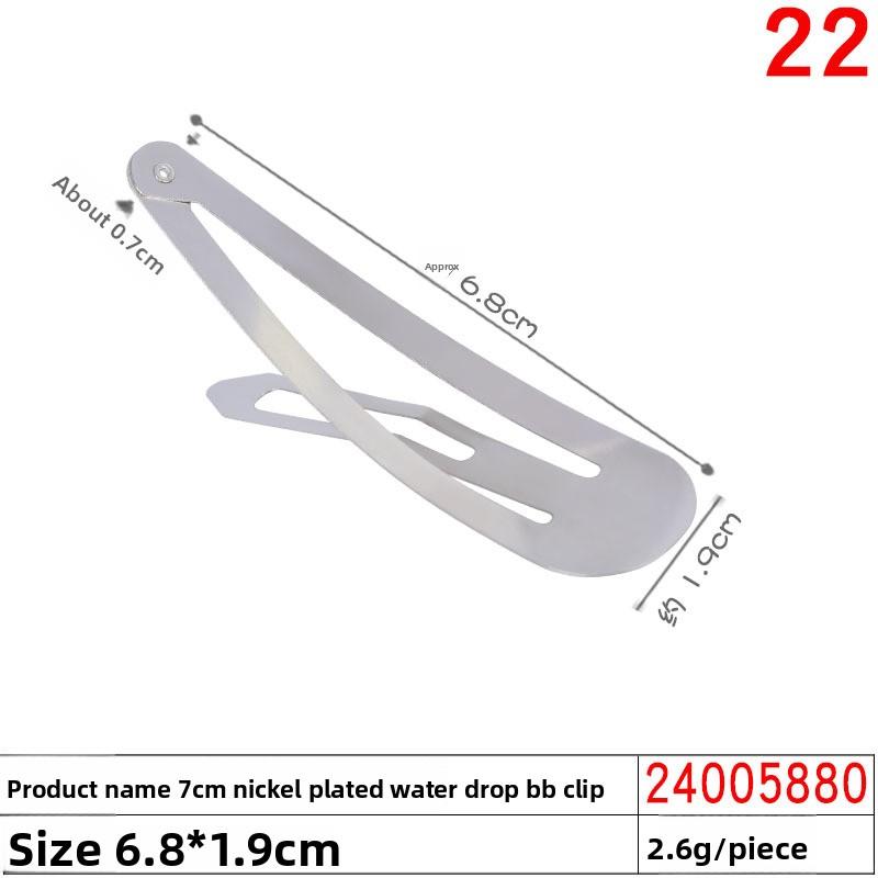 Nickel-plated Metal Water Drop BB Hair Clip AccessorySquare Hair Clip Material