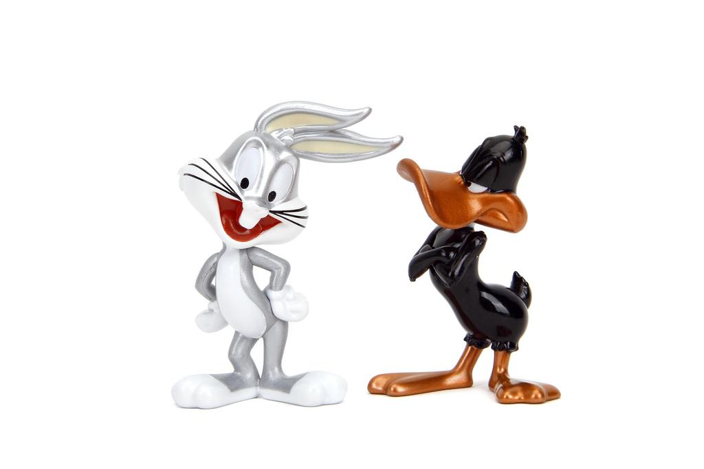 Jada Looney Tunes Metal Figs 4-Pack - Bugs Bunny, Tasmanian Devil, Daffy Duck, and Sylvester the Cat - Collectible 2.5-Inch Metal Figures