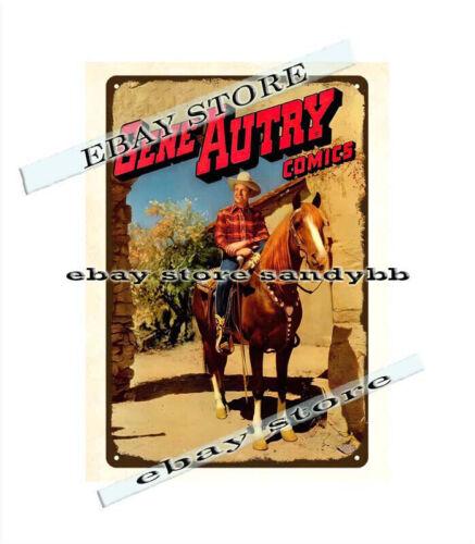 

decorative home decor 1948 Gene Autry Comics cowboy horse metal tin signAluminum 20x30cm（7.8x11.8inch）
