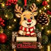 Holiday Hanging Decor Christmas Wooden Money Holder Ornament Santa Reindeer Snowman Elf Cash Holder Xmas Tree Gift Decoration