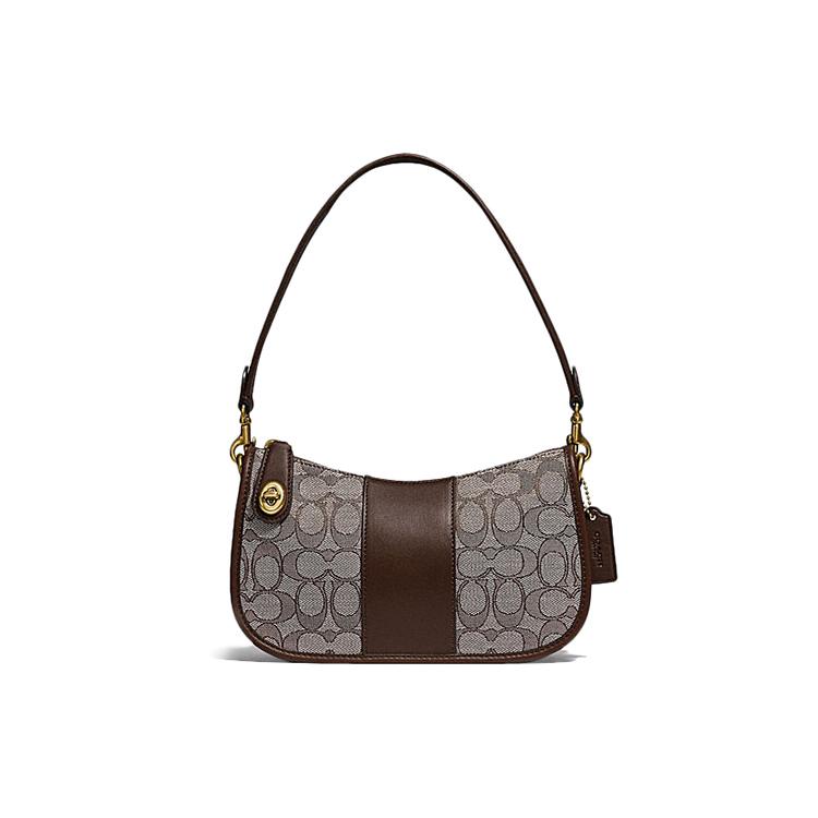 Coach Swinger Classic Jacquard Fabric Leather Shoulder Bag , Pochette , Handbag , Crossbody Bag , Shoulder Bag Women's (Unisex)
