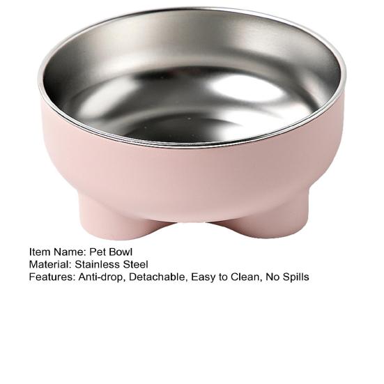 Pet Bowl Non-slip Detachable Double Bowls Dogs Cats Easy to Use No