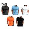 Men's Zip Collar T-Shirt Solid Color Short Sleeve Lapel Tee Shirt Casual Slim Fit Summer Top for Street Vacation Work Sports