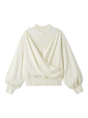 Sheer Decollete Cache-coeur Knit FWNT251115OWHTF