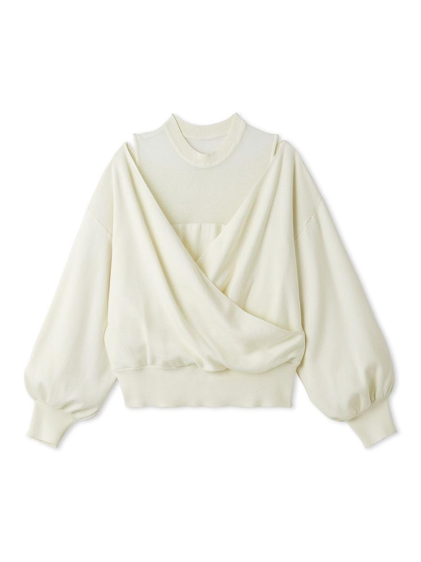 Прозрачный трикотажный топ с запахом FWNT251115OWHTF