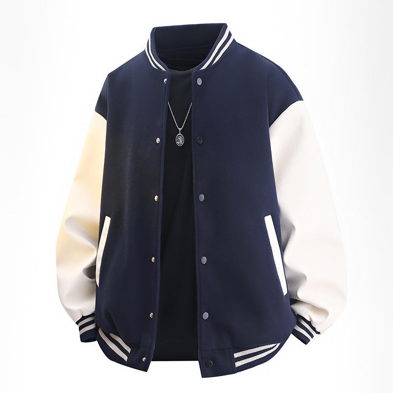 Retro Baseball Collar Baseball Uniform Street Loose Jacket