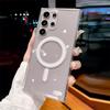 For Magsafe Magnetic Clear Case For Samsung S25 Edge S24 S23 S22 S21 S20 Plus S25 FE A16 A26 A36 A56 PC Hard Phone Cover Fundas