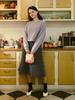 Avang Knitted Long Sleeve Cropped T-Shirt - Lavender