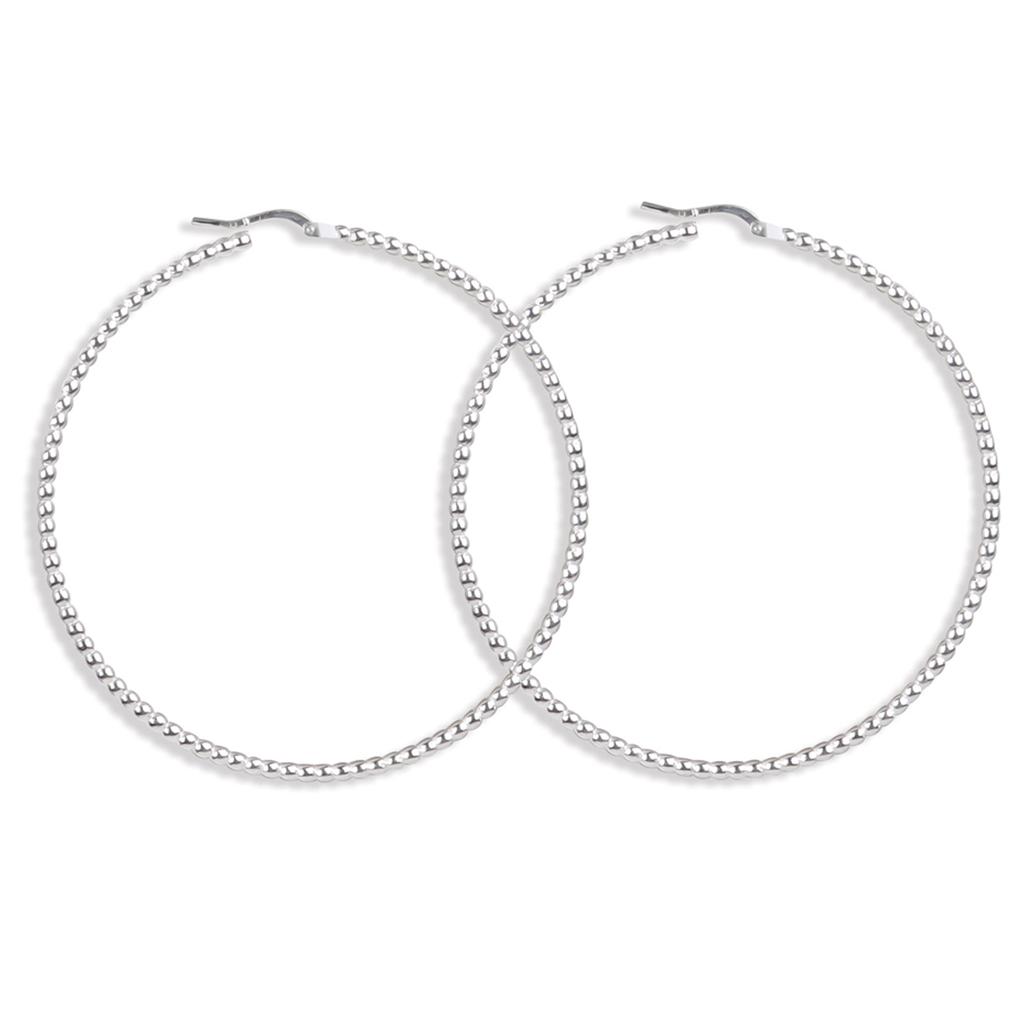 Les Trésors De Lily [N7263] - Silver 'Marbles' Hoop Earrings - 40 Mm 2 Mm