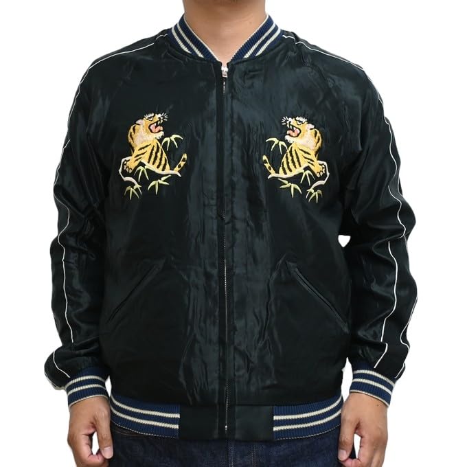 Tailor Toyo Souvenir Jacket Acetate Sukajan EAGLE TIGER HEAD Taylor Toyo TT15542-190 “RED × (XL)