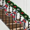 20/2M Christmas Tinsel Ribbons with Bows Xmas Tree Hanging Pendent Green Cane Ribbon Madder Garland Party Home Decor Ornaments