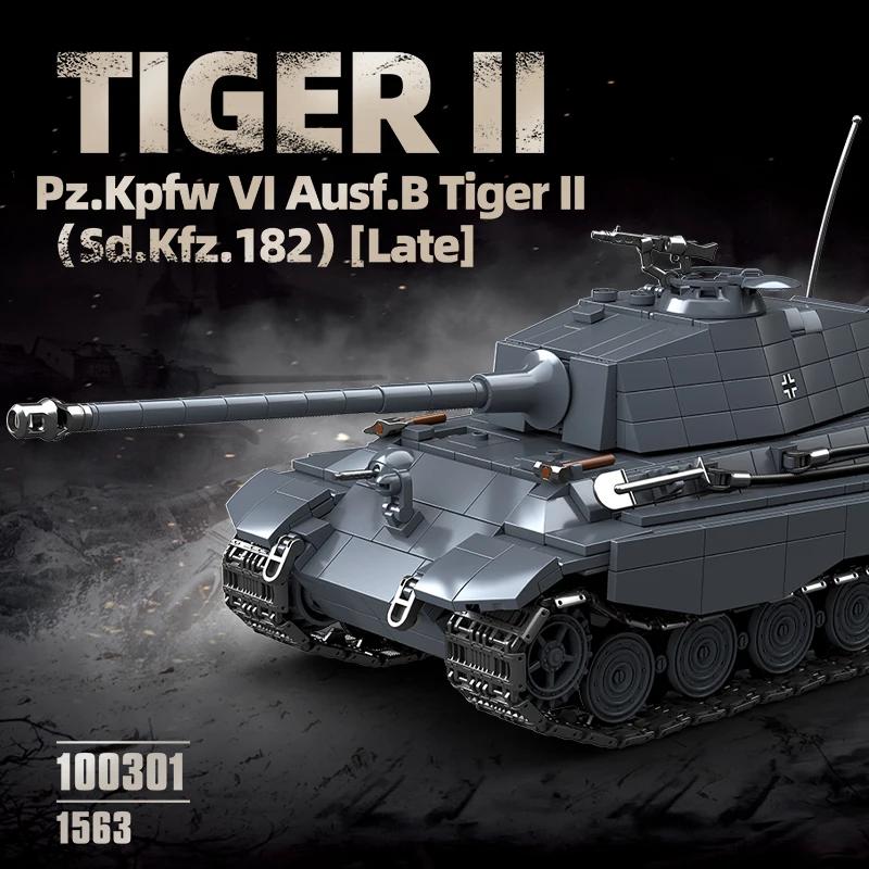 

The King Tiger Heavy Tank Sd.Kfz. 182 World War II building blocks black tiger tracked armored car boy toy model 100301 NO BOX