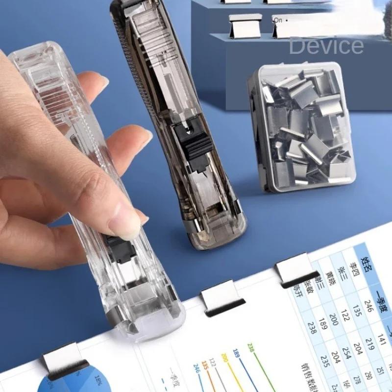 Push Clip Stapler Staple Remover Binder Push Clamp Tape Dispenser Paper Clips Office Supplies Set Desktop Stapler Stationery