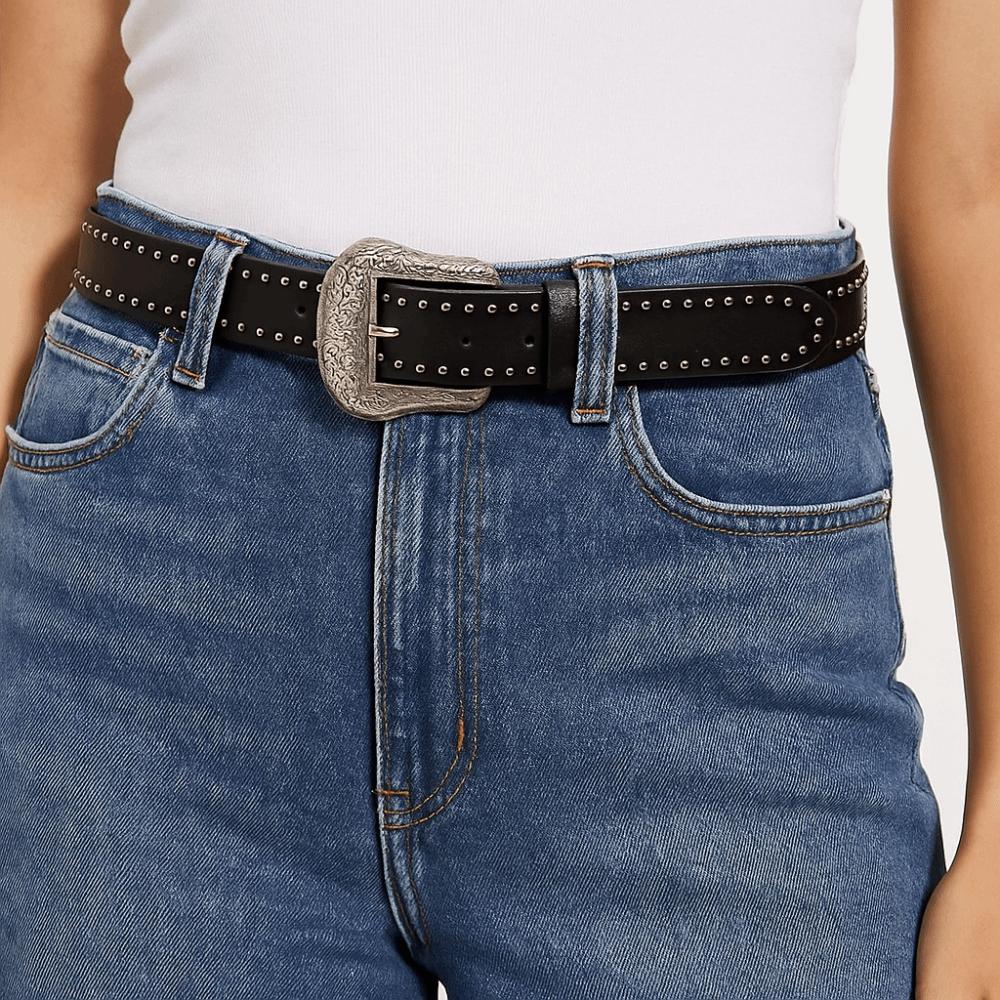 Punk Wide Waistband Korean Style Y2K Girl Waistband Adjustable PU Leather Rivet Belt  Outdoor