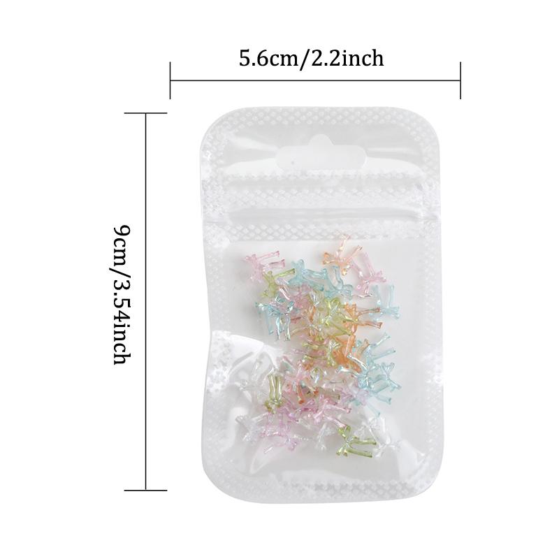 50Pcs Manicures Decoration Charm Colorful Bow Nail Art Accessory Illusionary AB Color Resin Ribbon Bows