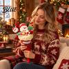 Handcrafted Holiday Keepsakes Christmas Cone Bouquet Plush Santa Claus Shaped Bouquet with Winter Home Accents Artificial Red Berrries Pine