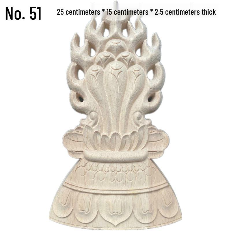 Europäische Massivholz-Schnitzerei-Applikation: Dekorative Blumen Schleife für Wände & Möbel