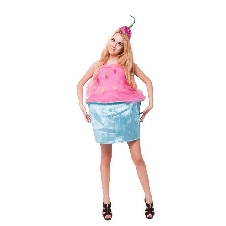 Halloween Mardi Gras Ice Cream Doll Cosplay Ball Stage Uniform Adult Cake Hat Show