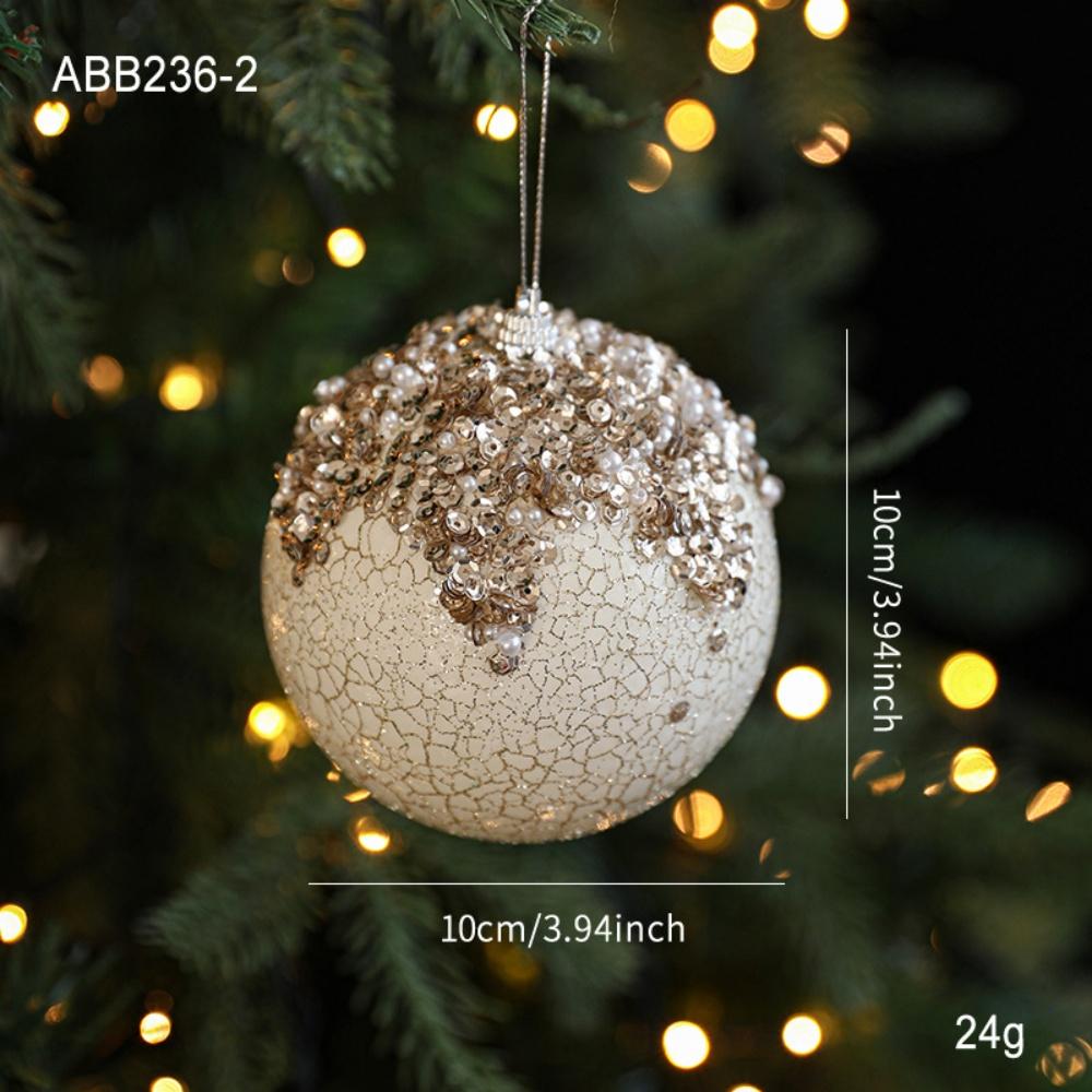 Glitter Christmas Balls Decorative Pearl Sequin Foam Ball Foam Christmas Ball Gold Christmas Ball Ornaments For Home Decoration