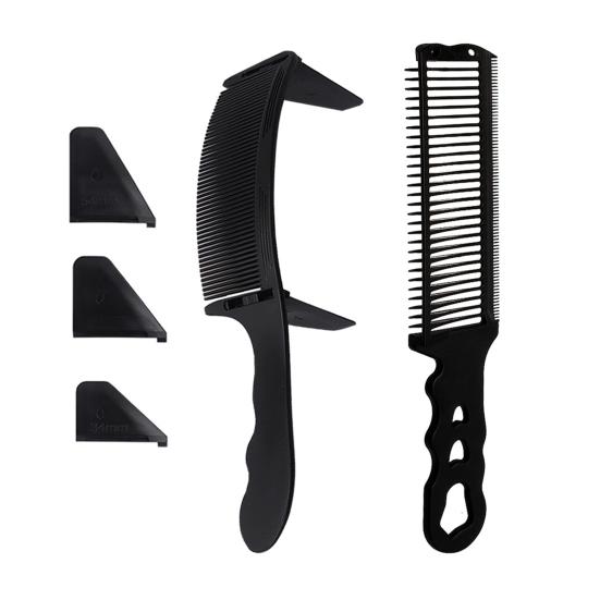 2 stk Barber Hårklipp Fade Kam Profesjonell Buet Plassering Blande Klippemaskin Kam Menn Kvinner Hårtrimmekam Frisørverktøy