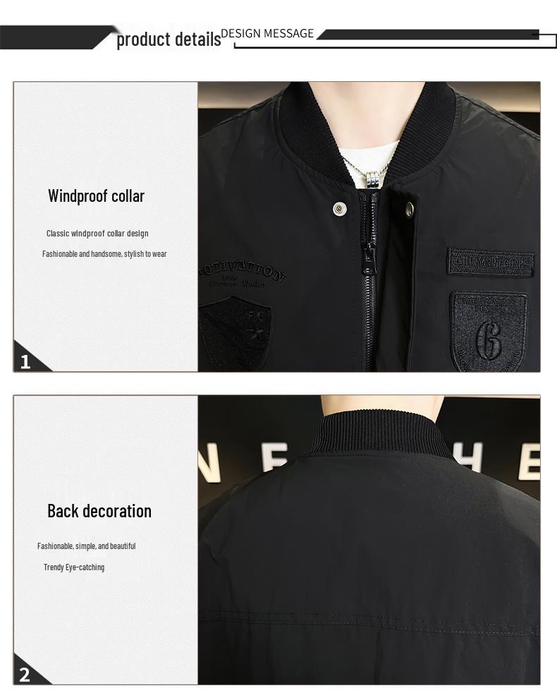 Men's Slim Fit Spring/Autumn Korean Style Embroidered Baseball Jacket