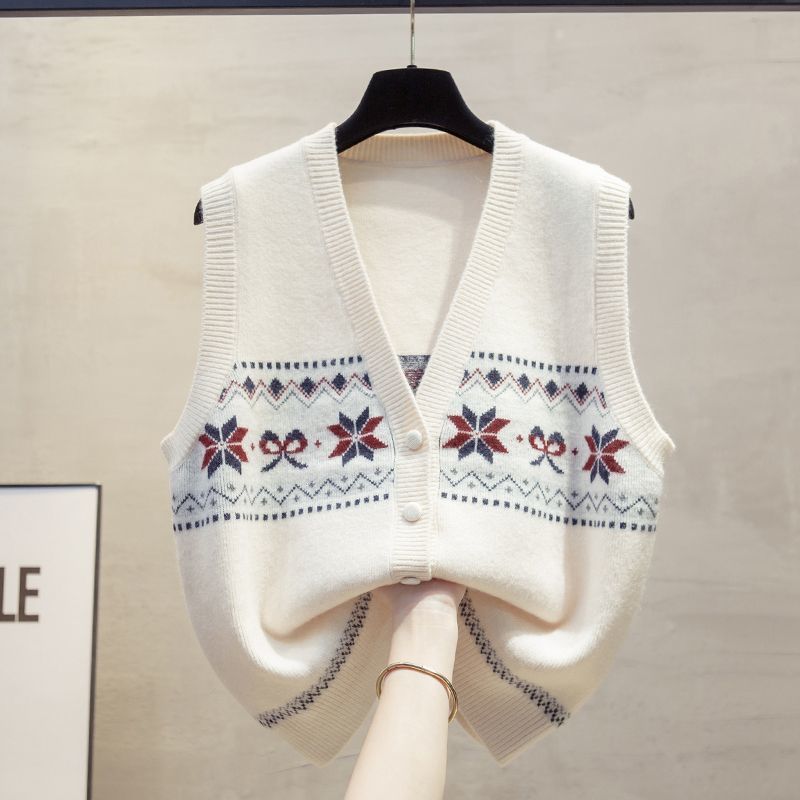 

Кардиган из жаккардового трикотажа с круглым вырезом, весенне-осенний свитер, цветной блок, универсальный топ, блузка, верхняя одежда, женский 2XL белый