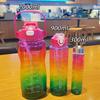 Plastic Cup Set Large Capacity Sports Water Bottle With Straws For Outdoor Fitness And Travel