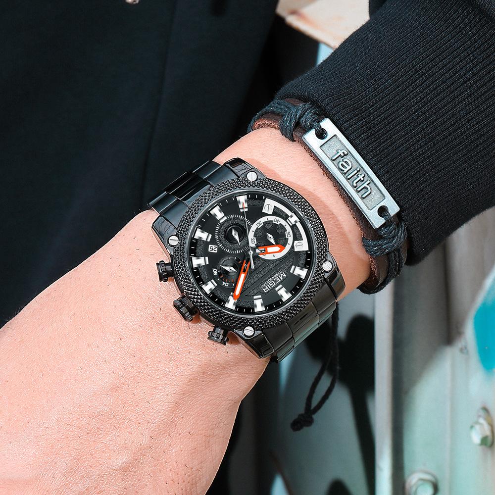 Watch Men'S, Fashion Large Dial Business Chronograph Calendar Quartz Men'S Watch 2134