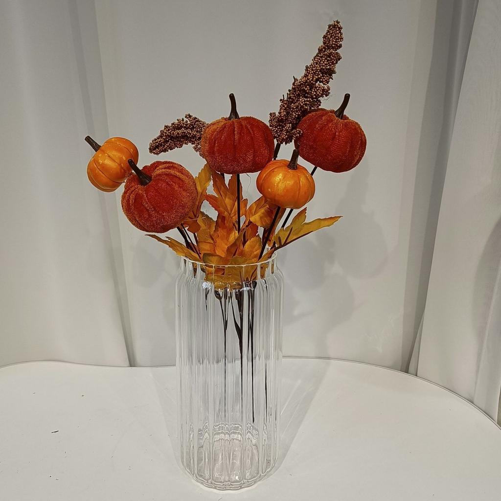 Faux Floral Pick Harvest Thanksgiving Pumpkin Bouquet Floral Picks Table Centerpieces Decoration for Halloween Artificial Maple