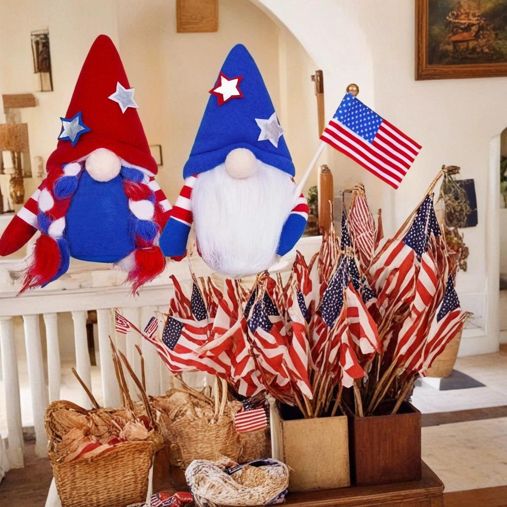 Cross-Border Independence Day Flag Gnome Doll Ornament