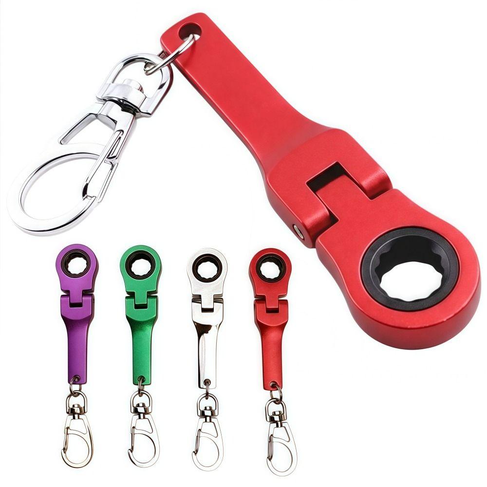 Metal Ratchet Wrench Mini Shaped Wrench Key Ring Creativity Racing Keychain Men's Gifts