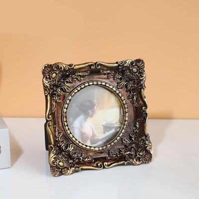 Vintage Picture Frame Antique Ornate Photo Frame Florals Relief Wall and Tabletop Display for Home Decors Art Gallery
