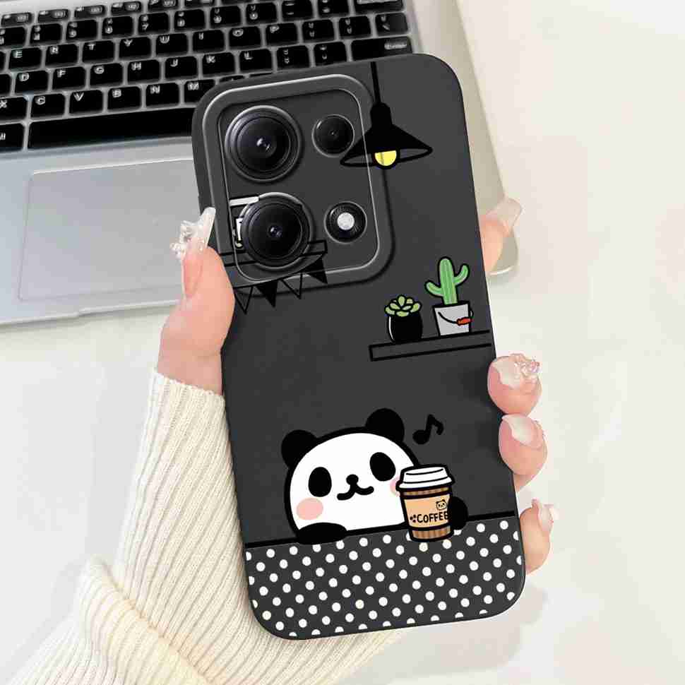 Simple Silicone Case For Redmi Note14s 4G Capa Lovely Panda Rabbit Shockproof Back Cover For Xiaomi Redmi Note 14S Phone Shell