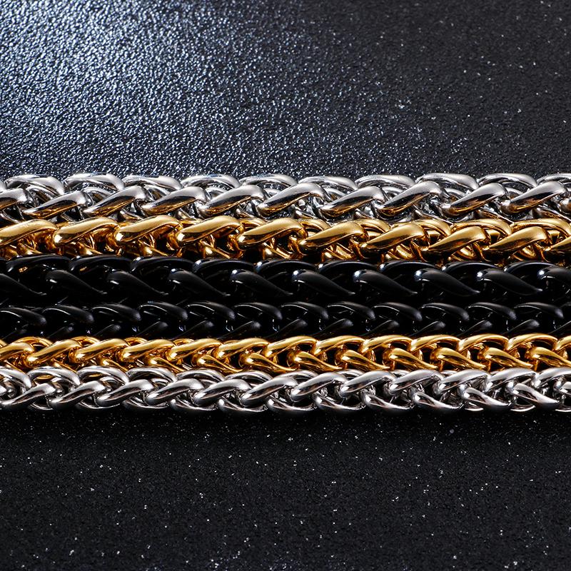 10mm Width Chain Bracelet 16-25cm GoldBlack Link Chain Bracelets for Women Men Fashion Jewelry