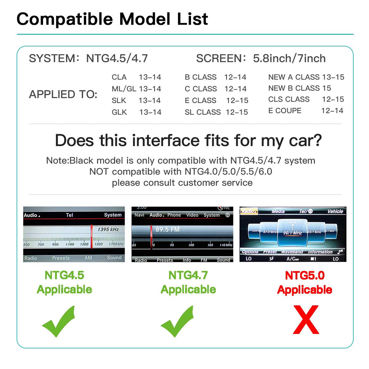 Mercedes Wireless CarPlay Upgrade for NTG4.5/4.7/5.0 Screens