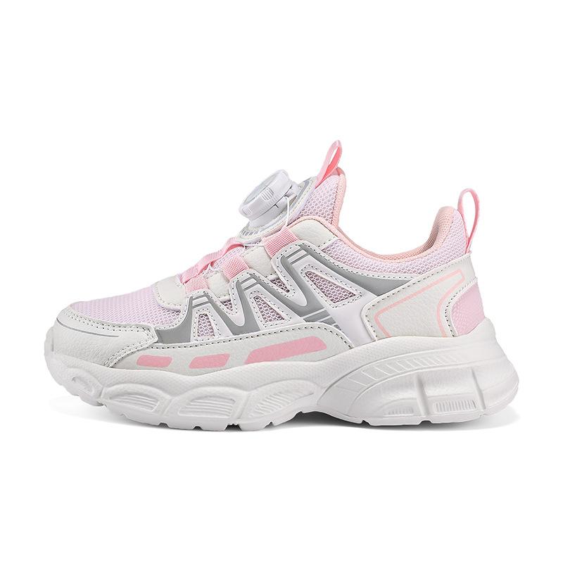 Children's knob mesh single mesh shoes girls little white shoes medium and older children 2025 sports shoes new breathable girls summer