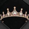 Gold AB Crystal Tiaras And Crowns Rhinestone Prom Diadem Crown For Women Bridal Wedding Hair Accessories Jewelry Crown Tiara