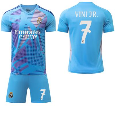 2024-25 Real Madrid světle modrý brankářský dres #1 Courtois #9 Mbappé Fotbalové dresy