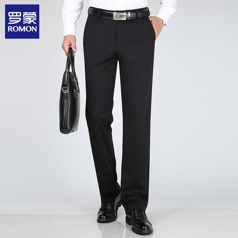 ROMON Men s Loose Straight Fit Elastic Business Casual Pants 40