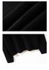 Women's Versatile Autumn V-Neck Color Block Cashmere Knit Sweater - Faux Two-Piece Loose Top