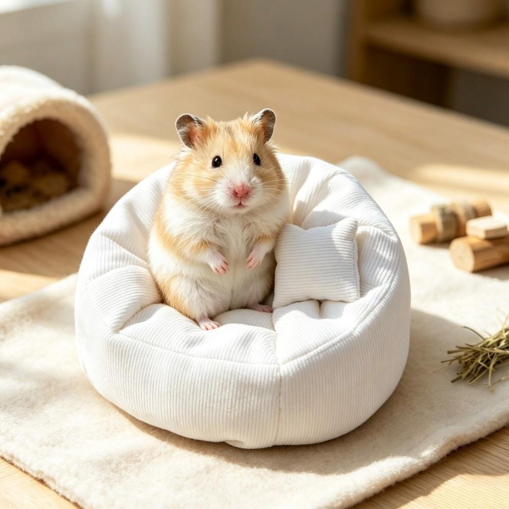 Warm Pet Lazy Sofa Bed Cotton Sleeping Bed Portable Hamster Nest Guinea Pig