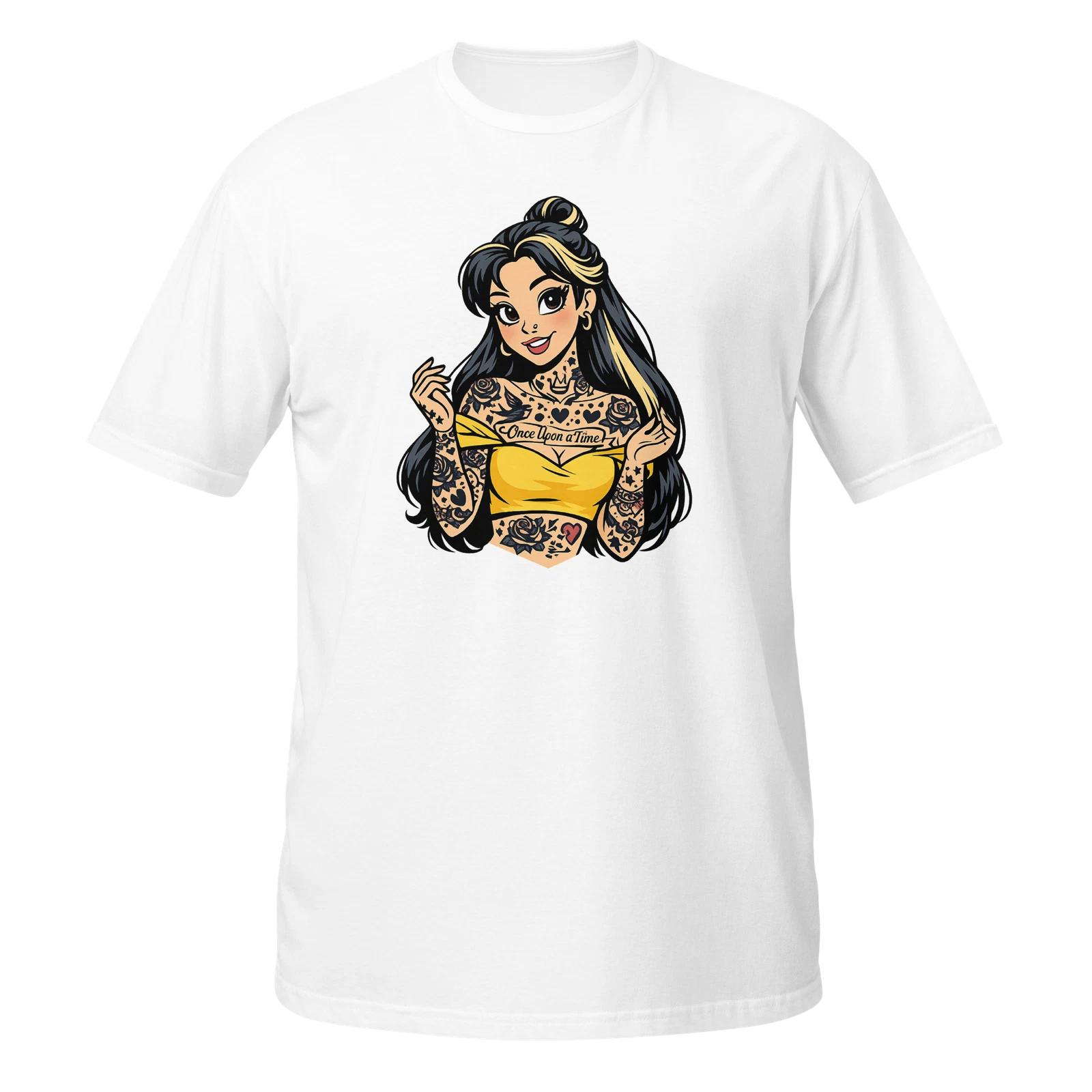 Rock Princess Unisex T-Shirt Disney Cartoon Girl Biker Tattoo Woman Grunge Gift XS